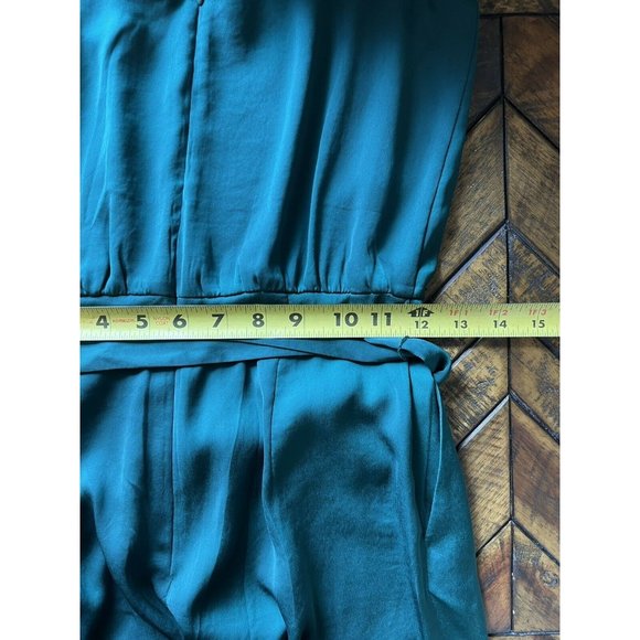 NWT H&M Wide Leg Crop Jumpsuit Emerald Green Belt Zip Up Size US 0 EU32 - Picture 10 of 12